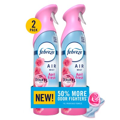 Febreze Air Mist Air Freshener Spray, Downy April Fresh Scent, 8.1 oz., 2/Pack (4184/78121)