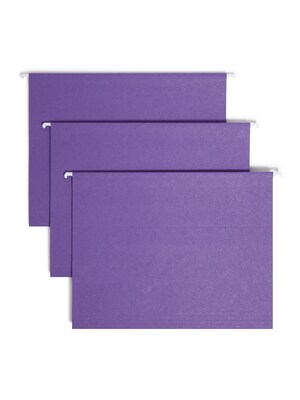 Smead Recycled Hanging File Folder, 3-Tab Tab, Letter Size, Purple, 25/Box (64023)