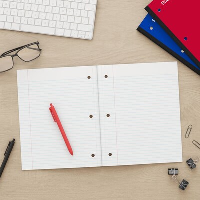 Staples Wireless 1-Subject Notebook, 8.5" x 11", College Ruled, 80 Sheets, Blue (ST58378C)