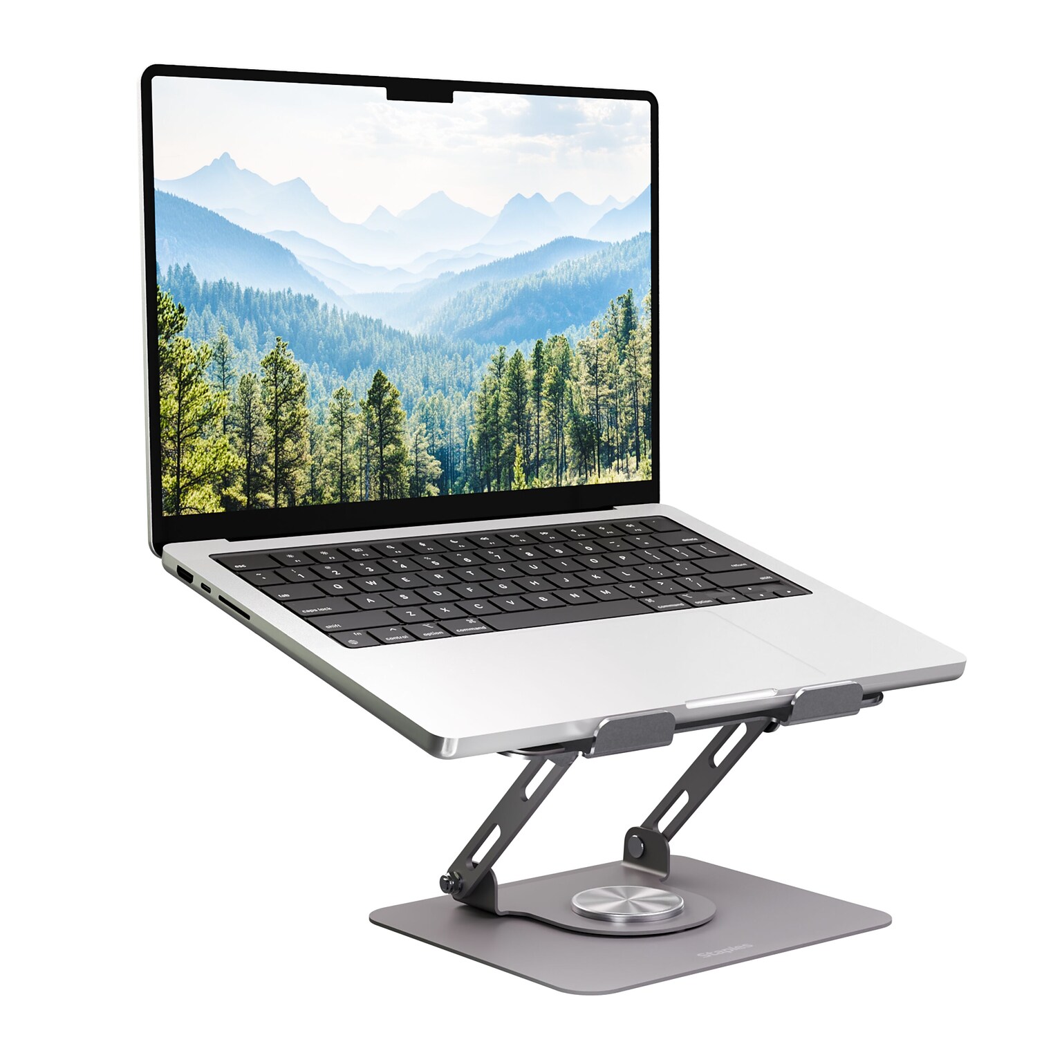 Staples TECH 10 x 8.7 Steel Adjustable Laptop Stand, Silver (ST62820-CC)
