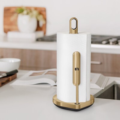 simplehuman Tension Arm Paper Towel Holder, Brass Stainless Steel (KT1206)