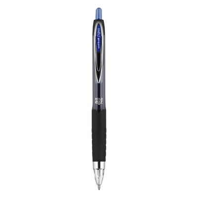 uniball 207 Retractable Gel Pens, Bold Point, 1.0mm, Blue Ink, Dozen (1790896)