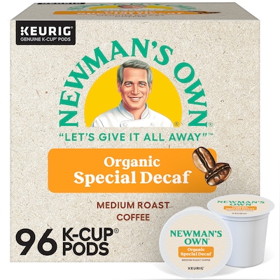 Newmans Own Organic Special Decaf Coffee Keurig K-Cup Pod, Medium Roast, 96/Carton (4051CT)