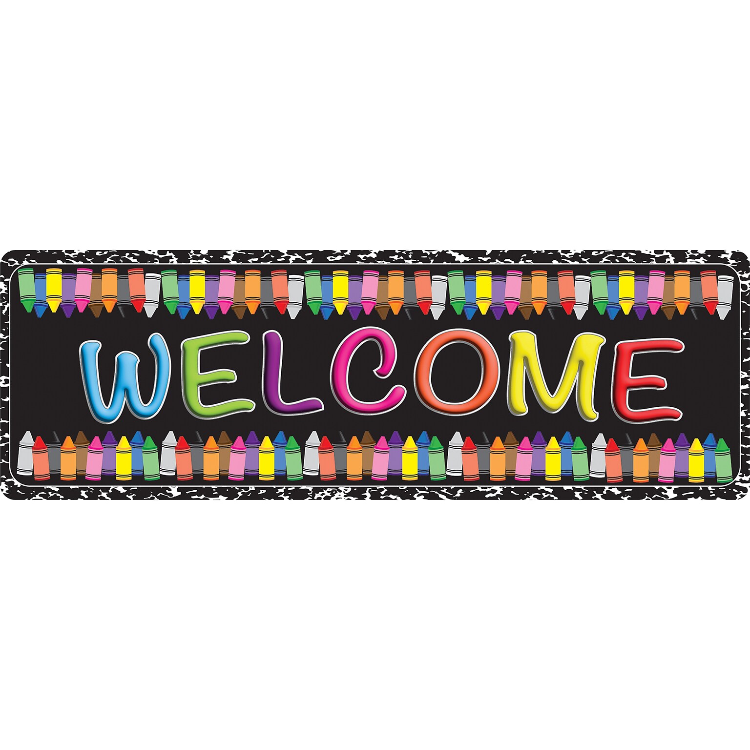 Ashley Productions The Original Fun Mat, Mat Runner, 15.5 x 47, Welcome Crayons (ASH91407)
