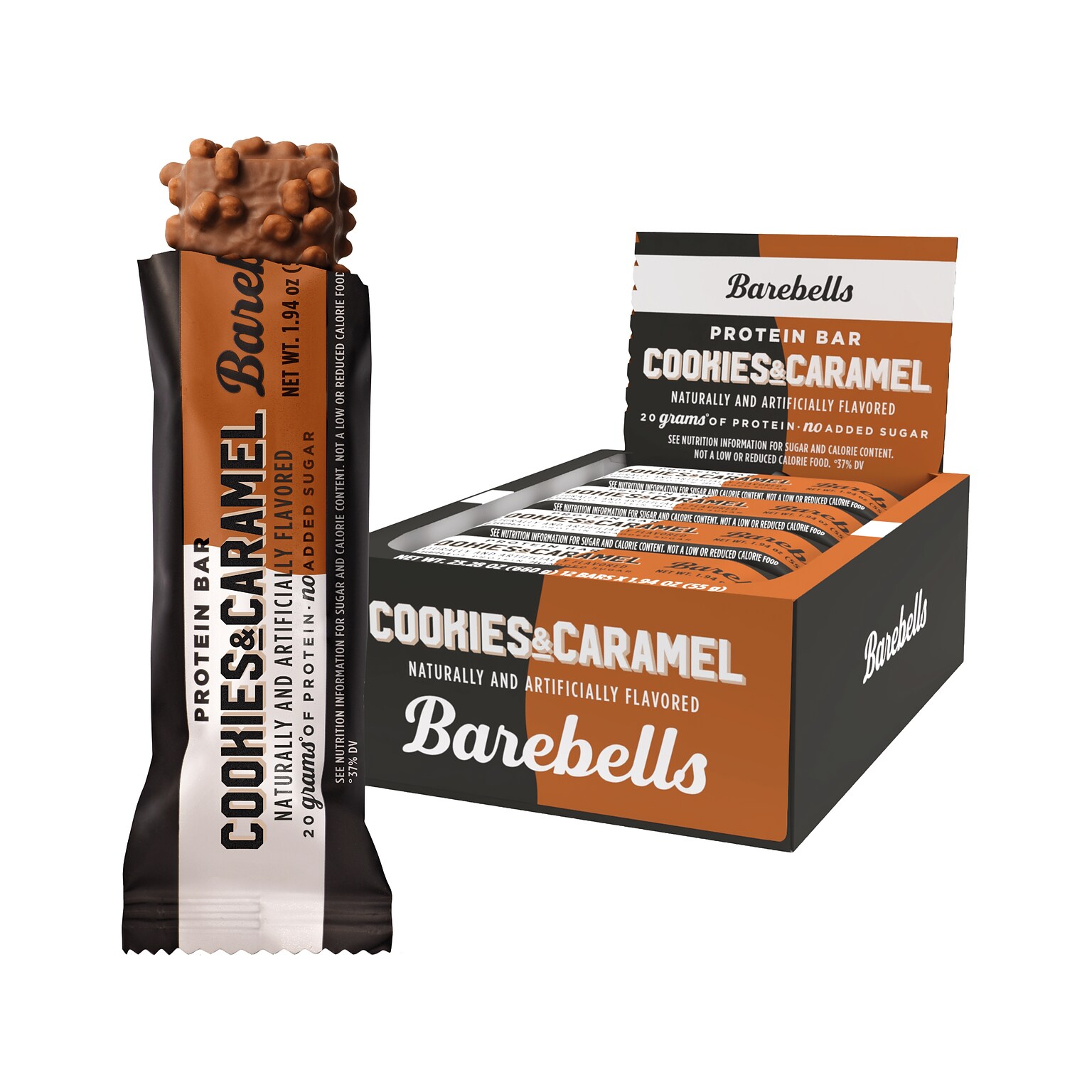 Barebells Cookies and Caramel Protein Bar, 1.94 oz., 12 Bars/Box (B1076-USA)