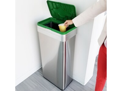 HLS Commercial Stainless Steel Compost Bin, 21-Gallon, Silver/Green (HLS21UOTCOP)