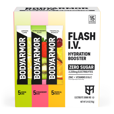 Bodyarmor FLASH IV Sugar Free Powder Packets w/ Electrolytes, 0.25 oz., 15 Packets/Box (BSR83275)