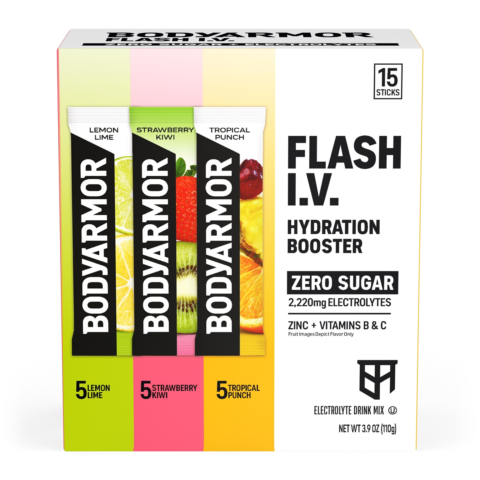 Bodyarmor FLASH IV Sugar Free Powder Packets w/ Electrolytes, 0.25 oz., 15 Packets/Box (BSR83275)