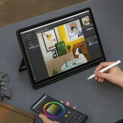 SaharaCase ProTouch Slim Keyboard Case with Trackpad for Galaxy Tab S10 Lite (2025) & Galaxy Tab S10 FE, Black (TB00466)