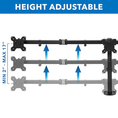 Mount-It! Adjustable Triple Monitor Mount, Up to 32", Black (MI-753XL)