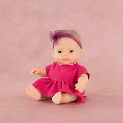 Miniland My Friends & Me Vinyl Asian Girl Baby Doll, 8.25", Multicolored (MLE33004)