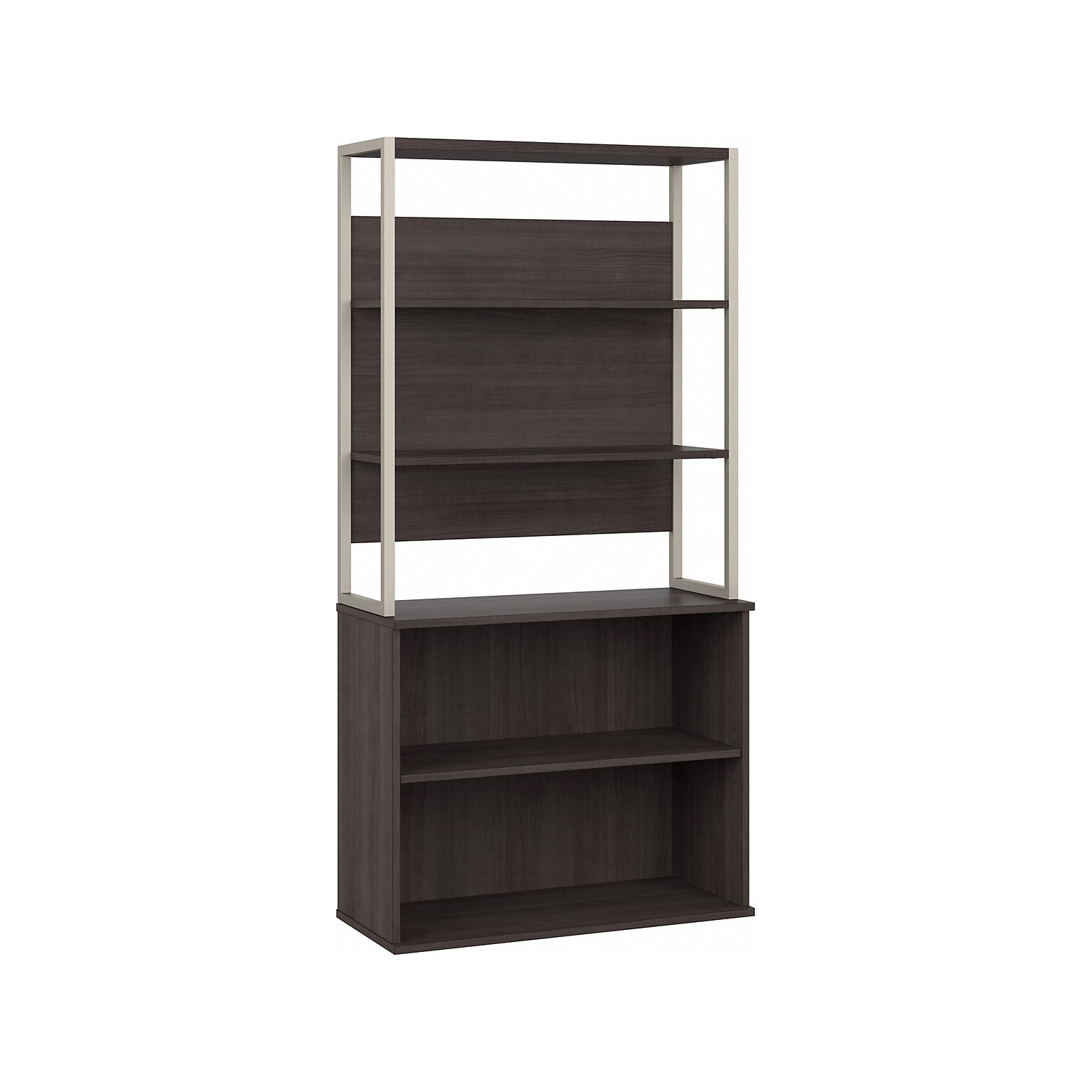 Bush Business Furniture Hybrid 4-Shelf 71H Tall Etagere Bookcase, Storm Gray (HYB023SG)