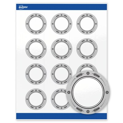 Avery Circle Multipurpose Labels, 2 Dia., White, 120/Pack (19479370603)