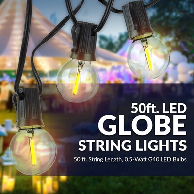 Newhouse Lighting Globe Party LED String Lights, 50 ft., Black (PSTRINGLED50)