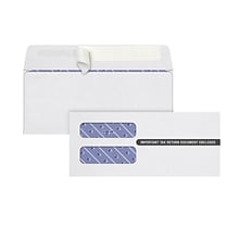 TOPS Self Seal Security Tinted Double Window Envelope, 3.75 x 8.5, White, 100/Pack (S1099-3PS)