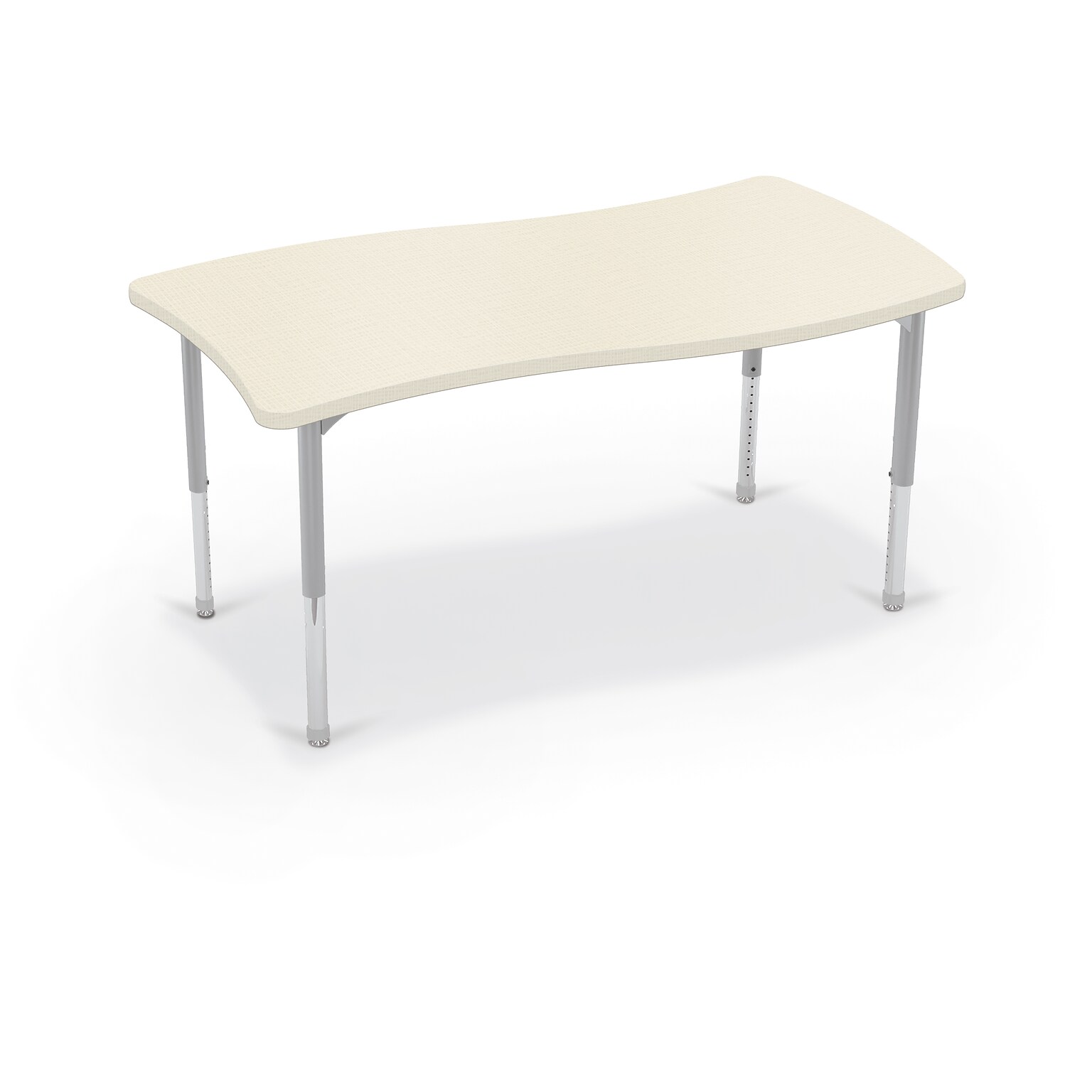 MooreCo Hierarchy Creator Rectangular Table, 58W x 31D, Neutral Weft/Platinum Base (703673563024)
