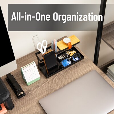 Mind Reader Metal Desk Organizer, Black (CATCHTRAY-BLK)