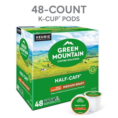 Green Mountain Half Caff Coffee Keurig  K-Cup Pods, Medium Roast, 48/Box (5000355611)