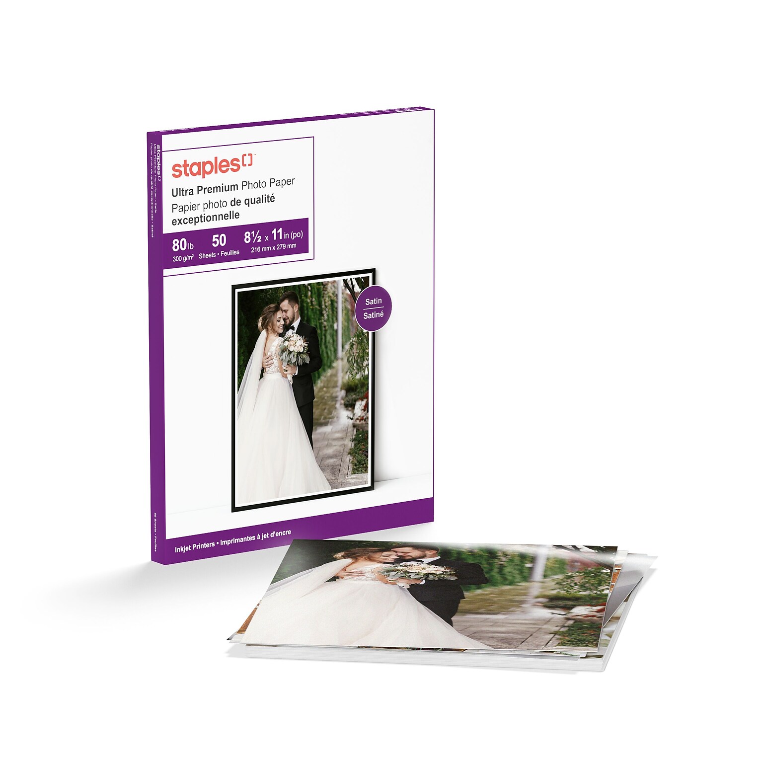Staples Supreme Satin Photo Paper, 8.5W x 11L, 50/Pack (19893-CC)