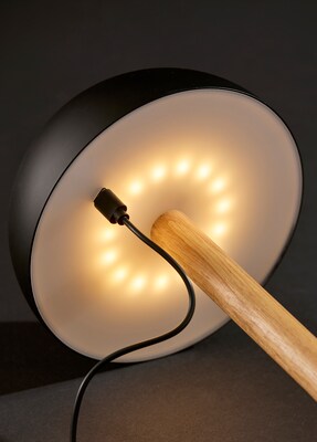 Adesso Nash 12 LED Table Lamp, Natural Wood/Black (4065-01)