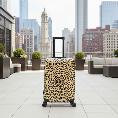 InUSA Prints 24" Hardside Suitcase, 4-Wheeled Spinner, TSA Checkpoint Friendly, Cheetah Animal Print (IUAPC00M-CHE)