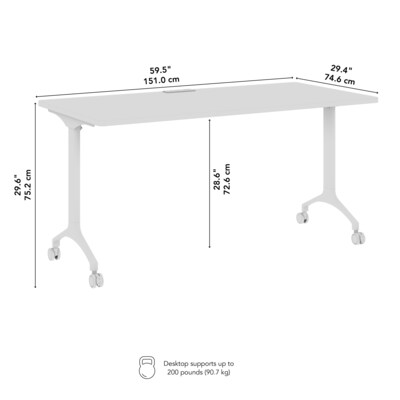 Bush Business Furniture Synergy 60"W Rectangular Conference Table, Natural Elm (SGD260NE)