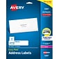 Avery Easy Peel Laser Address Labels, 1" x 4", White, 20 Labels/Sheet, 25 Sheets/Pack (5261)