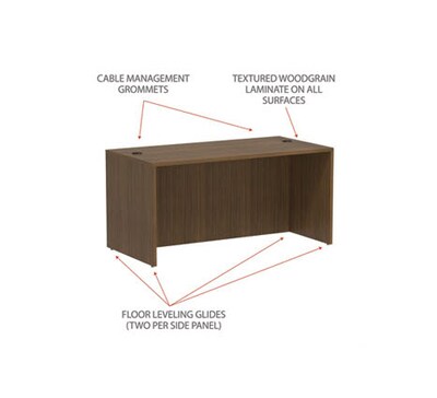 Alera Valencia Series 59" Straight Front Desk Shell, Modern Walnut (ALEVA216030WA)