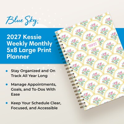 2027 Blue Sky 5" x 8" Weekly & Monthly Planner, Kessie (164266)
