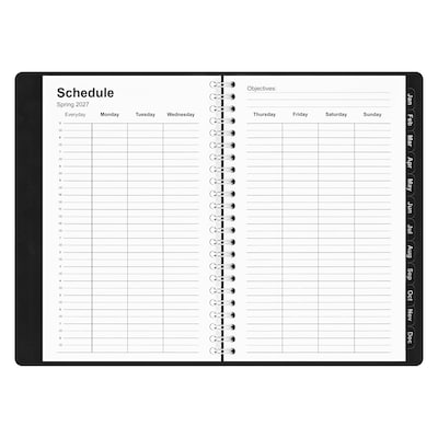 2027 Staples 5" x 8" Weekly & Monthly Appointment Book, Faux Leather Cover, Black (ST58454-27)