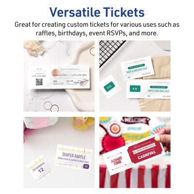 Avery Integrated Cards, 2-1/8" x 5-1/2", Glossy White, 200/Pack (95331)