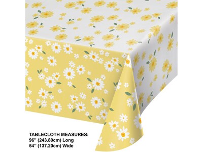 Creative Converting Sweet Daisy Party Tablecloth, Yellow/White, 3/Pack (DTC372469TC)