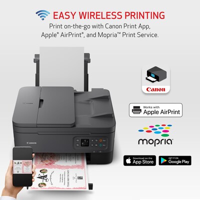 Canon PIXMA TR7020a Wireless Color Inkjet Printer, All-In-One, Print, Scan, Copy (TR7020A BLACK)