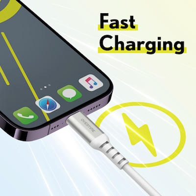 Overtime 38W Car Charger and 6-Foot USB-C to USB-C Cable Bundle, White (OTC2PD6TC)