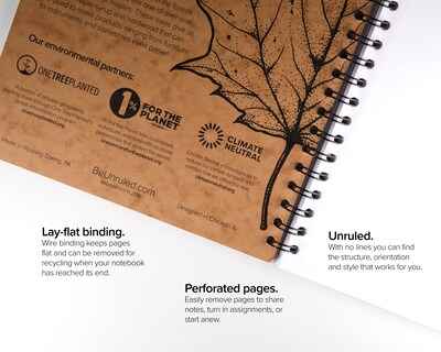 Roaring Spring Unruled Notebook 1-Subject Notebooks, 8" x 10.5", Natural Kraft, 12/Case (85204CS)
