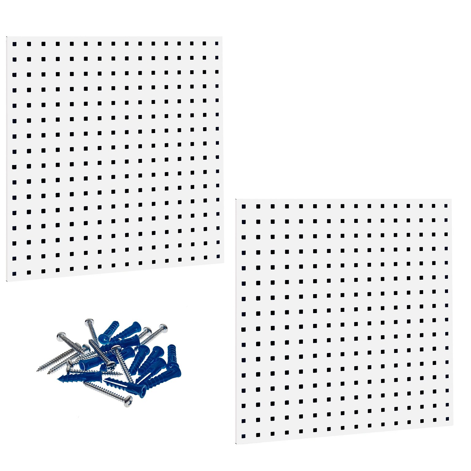 Triton Products LocBoard 24 x 24 x 9/16 Steel Square Hole Pegboards, Set of 2 (LB1-W)
