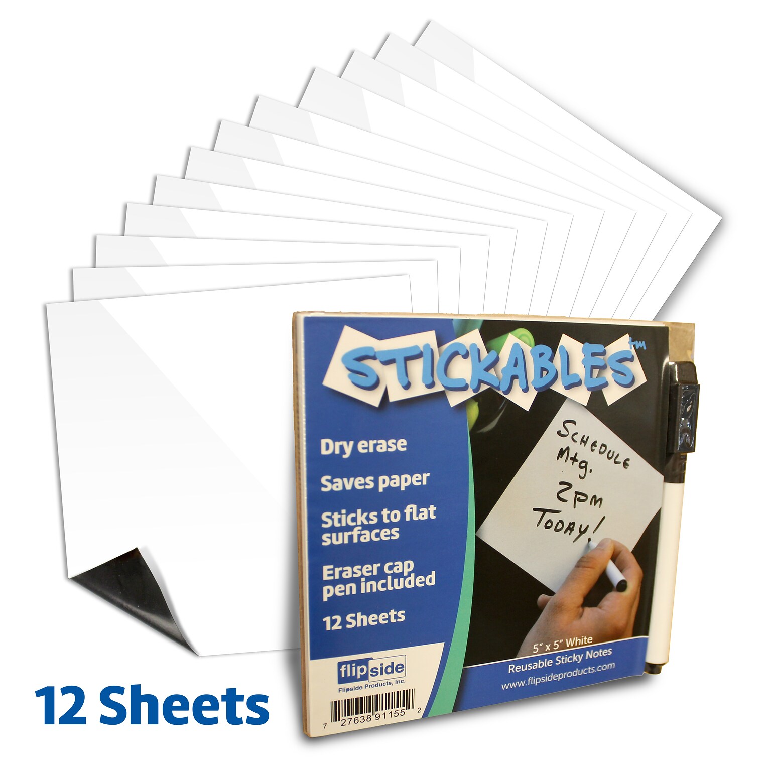 Flipside Dry-Erase Sticky Note, 5 x 5, Dozen (91155)