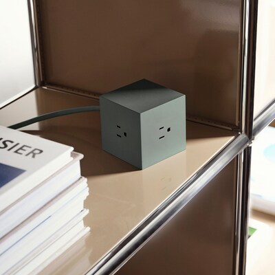 AVOLT Square 1 5.9' 3-Outlet Power Extender with USB-C, Oak Green (SQ1-NABC30-18OG)