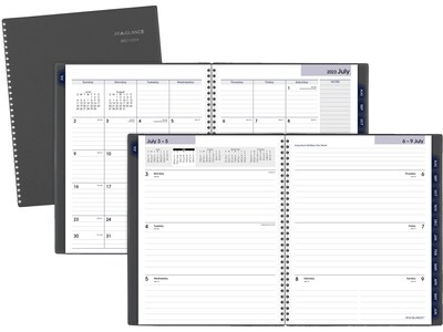 2023-2024 AT-A-GLANCE DayMinder 9.25" x 11.13" Academic Weekly & Monthly Planner, Charcoal (AYC545-45-24)
