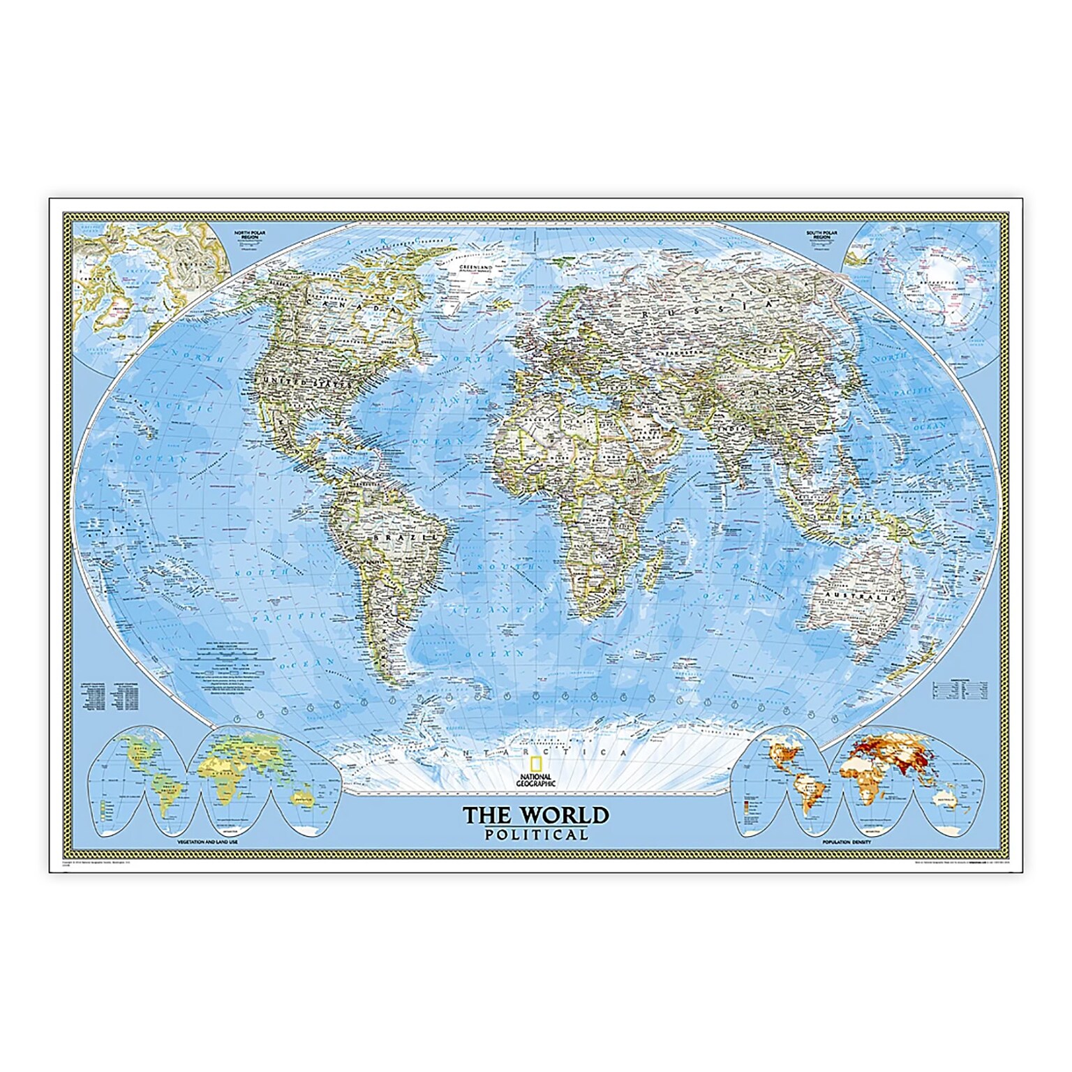 National Geographic World Classic Map, Enlarged and Laminated, 69.25 x 48 (NGMRE00622003)