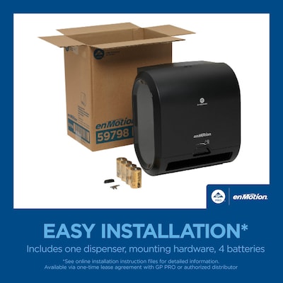 enMotion® Flex Mini Automated Touchless Roll Paper Towel Dispenser by GP PRO, Black, 11.750”Wx7.830”Dx13.280”H (59798)