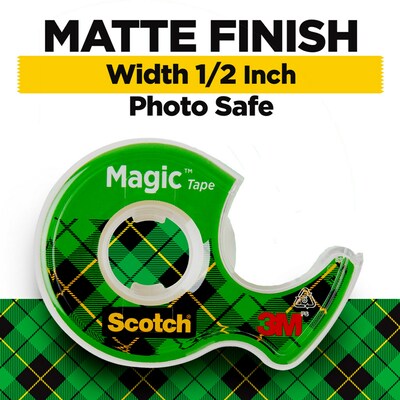 Scotch Magic Invisible Clear Tape Refill, 0.5 x 12.5 yds., 1 Core (104)