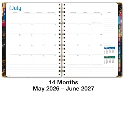 2026-2027 Excello Brands 8.5" x 11" Academic Weekly & Monthly Planner, Paperboard Cover, Dark Gold Marble (FSHN-AY26-8511-55)