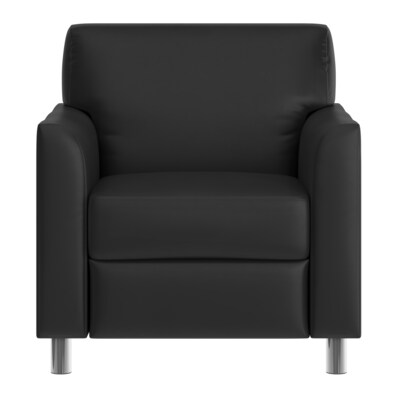 Flash Furniture Hercules Diplomat LeatherSoft Reception Chair, Black/Chrome Legs (BT8271BKCHR)