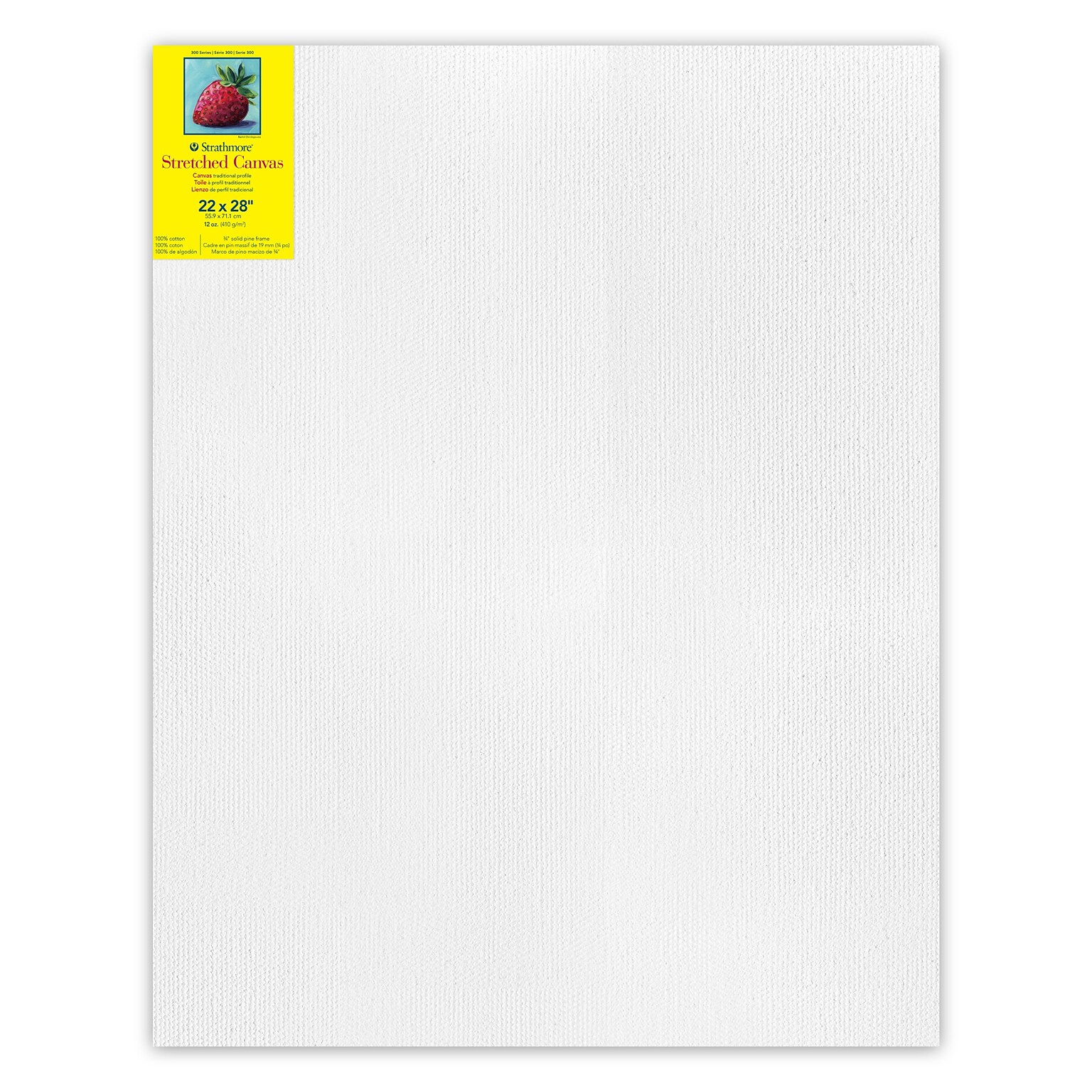Strathmore 300 Series Primed White Stretched Canvas, 22 x 28  (STT31322)