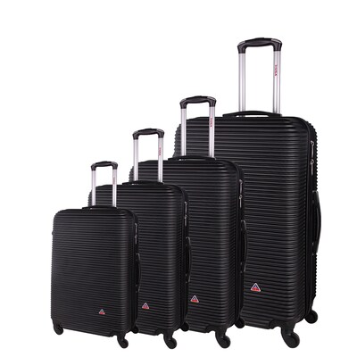 InUSA Royal 4-Piece Hardside Spinner Luggage Set, TSA Checkpoint Friendly, Black (IUROYSMLXL-BLK)