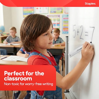Staples Remarx Dry-Erase Markers, Chisel Tip, Black, 12/Pack (29211-CC)