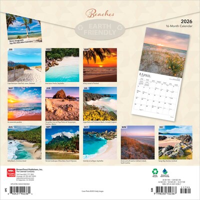 2026 BrownTrout Beaches 12 x 12 Monthly Wall Calendar (9798330702367)