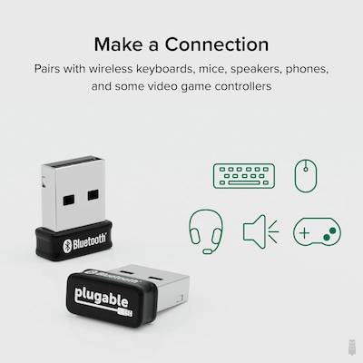 Plugable USB Bluetooth 5.0 External Wireless Adapter, Black (USB-BT5)