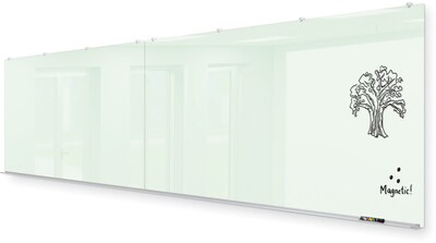 MooreCo Rapport Commercial Series Glass Dry Erase Board, 4H x 12W (GWA416-GLOSSWHITE)